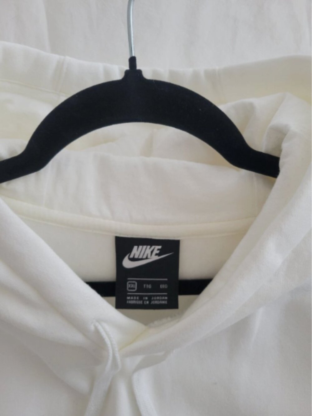 Nike White Club Fleece Pullover Sweatshirt Hoodie Mens XXL Swoosh Logo Casual - Picture 4 of 9